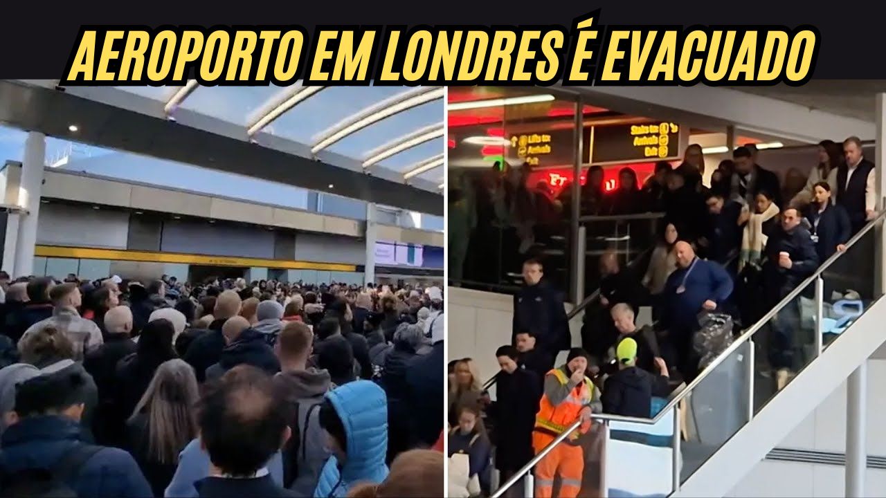 Caos no aeroporto em Londres: evacuação emergencial em Gatwick trava voos e deixa milhares de passageiros no frio