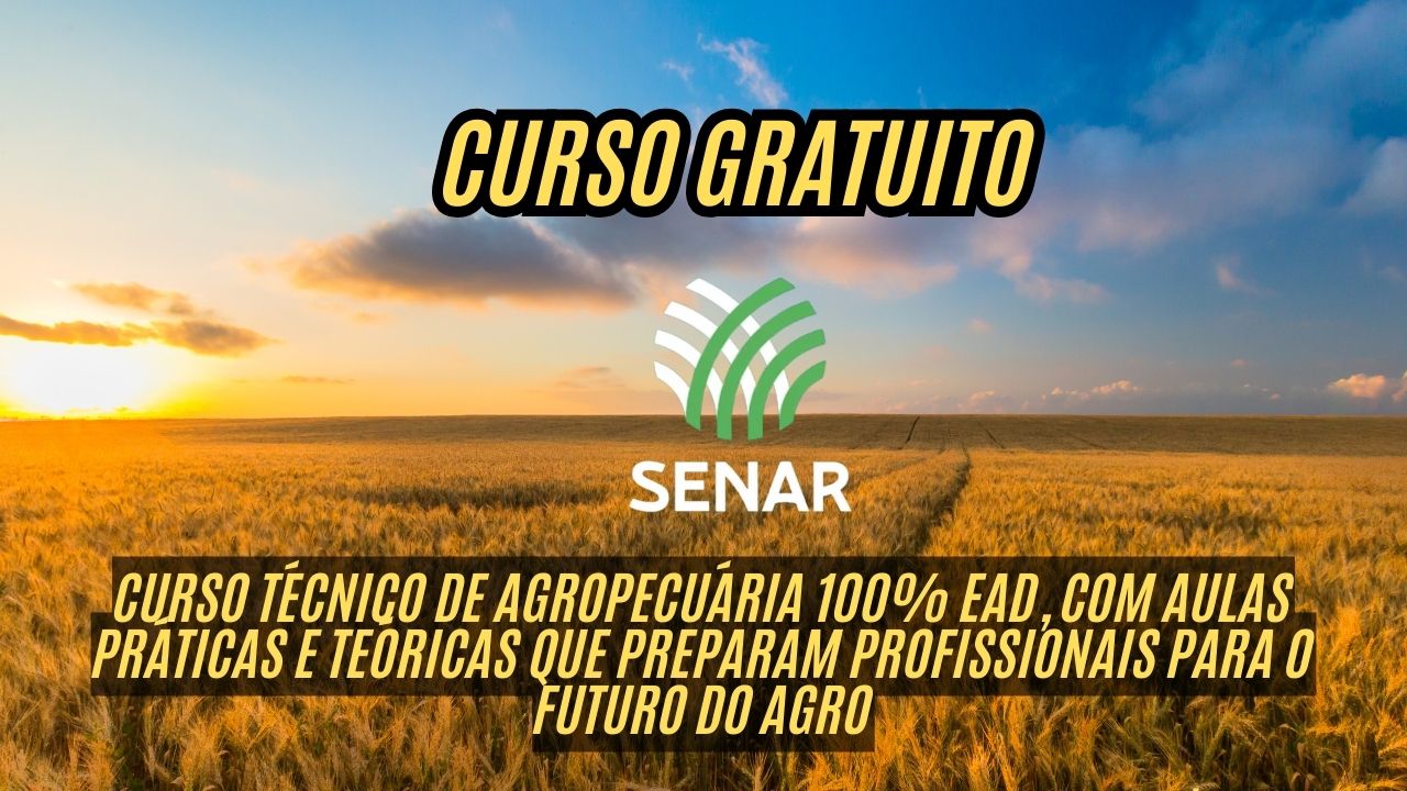 Como o curso técnico EaD pode abrir as portas do mercado agropecuário pra você? Conheça o novo curso gratuito em agropecuária EaD do SENAR!