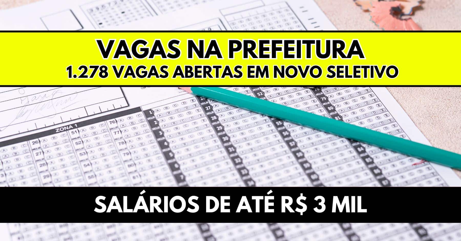 Prefeitura abre processo seletivo com 1.278 vagas + salários de mais de R$ 3 MIL para contratação imediata de Merendeira, Auxiliar de serviços gerais, Assistente social e mais! 