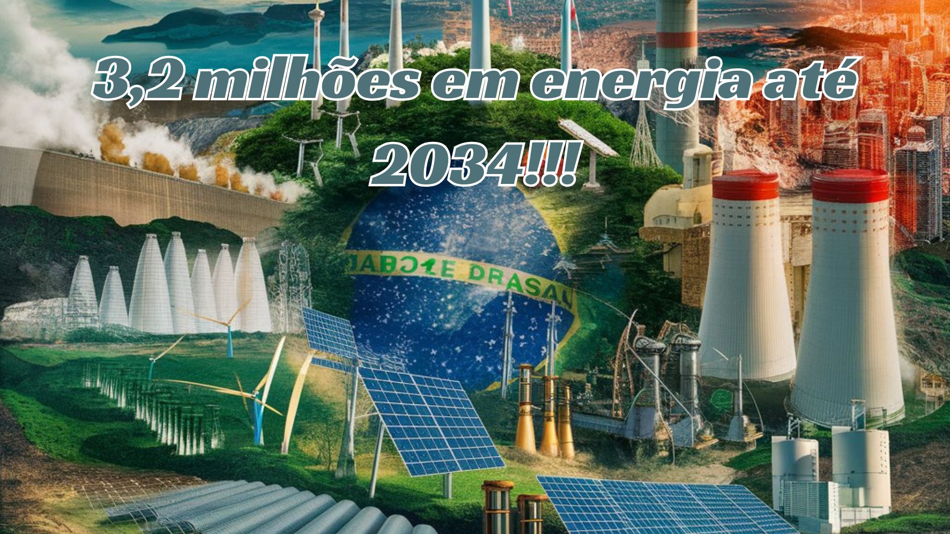 Investimento de 3,2 milhões em energia até 2034 no Brasil com diversas fontes renováveis e nucleares