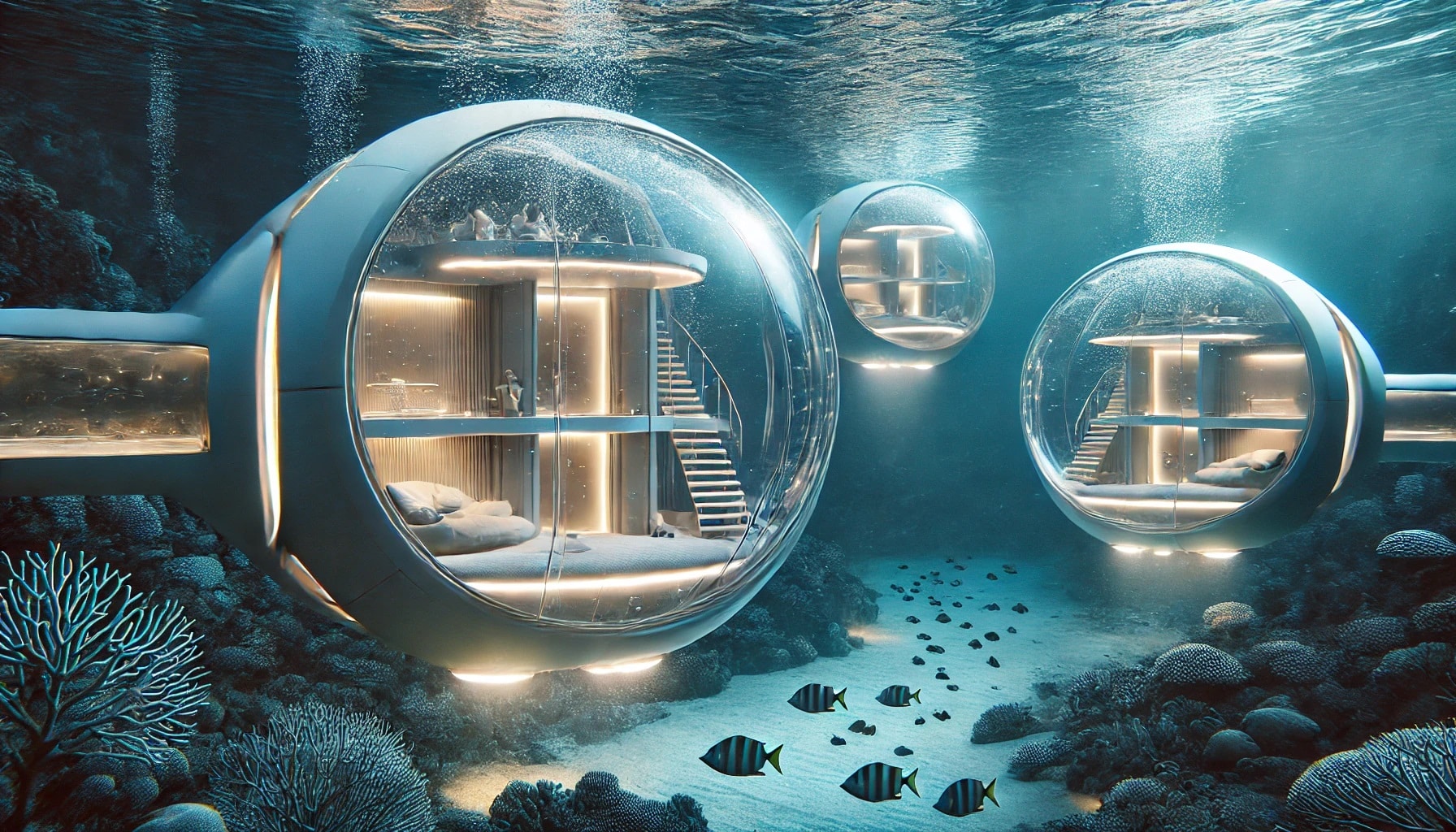 Morar no oceano será realidade em 2027 empresa revela plano para construir residências subaquáticas e transformar o fundo do mar em habitat para civis!