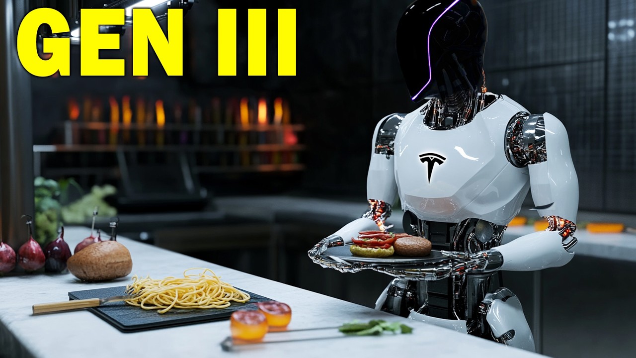 Robô Optimus Tesla  cozinhando comida e lavando pratos em casa