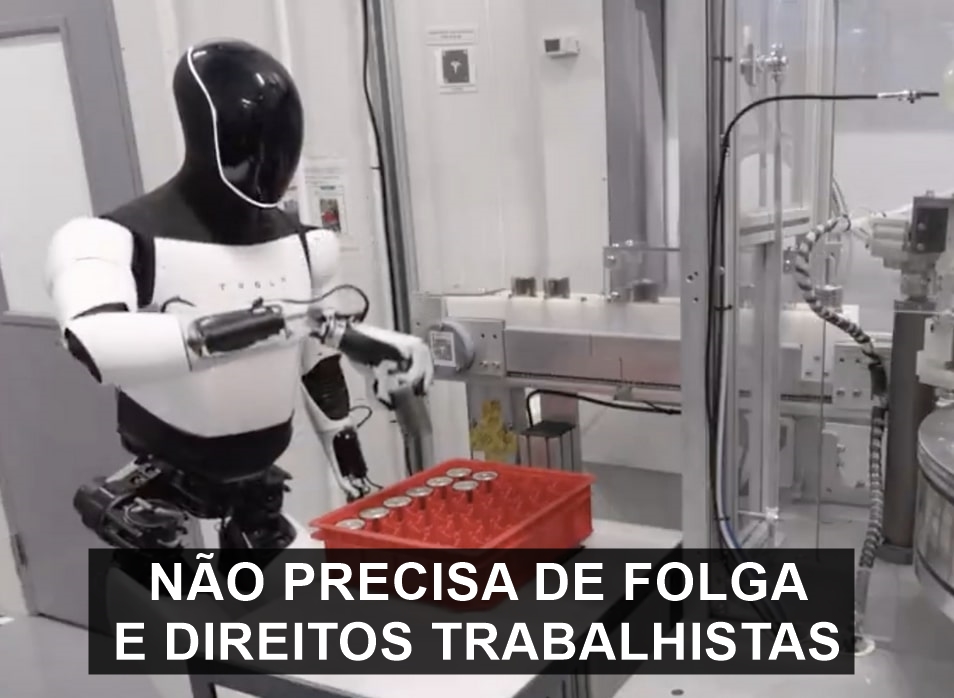 Robô Optimus Tesla trabalhando na indústria a com serviços pesados NÃO PRECISA DE FOLGA E DIREITOS TRABALHISTAS