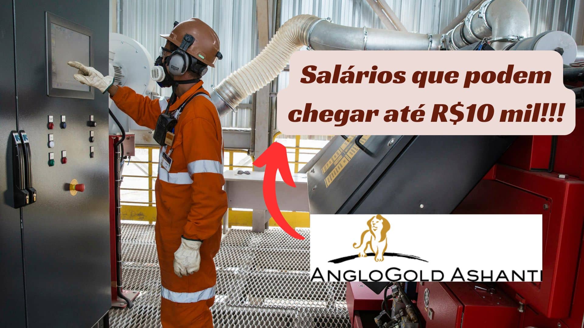 Trabalhador da AngloGold Ashanti operando painel de controle - Salários que podem chegar até R$10 mil. Imagem: AngloGold Ashanti