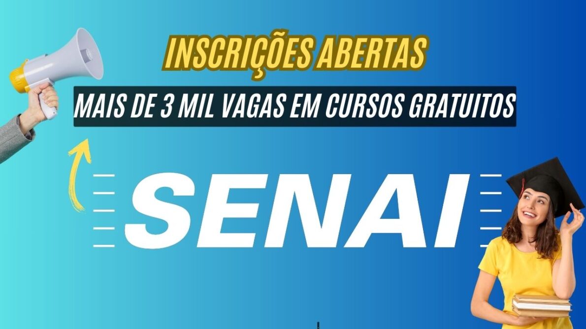 Só não faz CURSOS GRATUITOS quem não quer! O SENAI oferece mais de 3 MIL vagas em diversos cursos como, mecânico, construção civil, eletricista, operador de empilhadeira e mais; NÃO PERCA ESSA OPORTUNIDADE, inscreva-se agora!