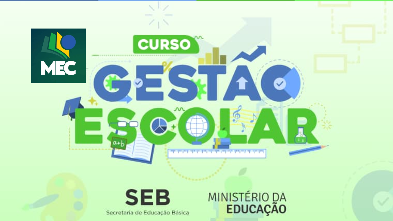 Curso gratuito de Gestão Escolar oferecido pelo MEC capacita profissionais da educação com módulos sobre legislação, gestão pedagógica e liderança.