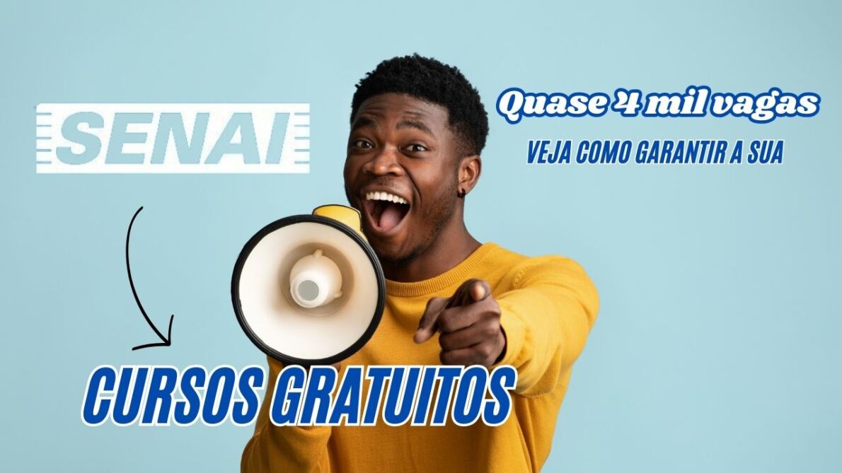 São quase 4 mil vagas gratuitas disponíveis! O SENAI está com uma super oferta de CURSOS GRATUITOS para diversas áreas; Não perca essa oportunidade, realize sua inscrição agora!