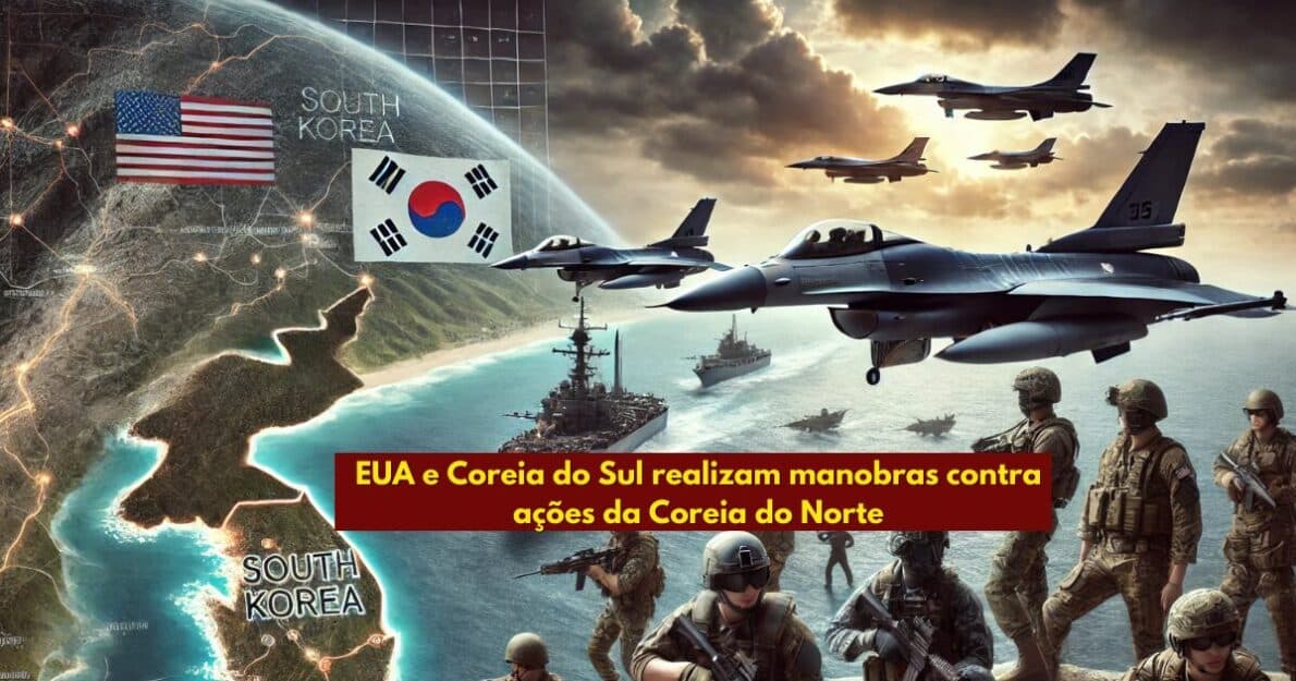 EUA e Coreia do Sul realizam manobras após lançamento de míssil da Coreia do Norte e envio de tropas para a Rússia. O que vem a seguir?! (Imagem: Reprodução/Canva)