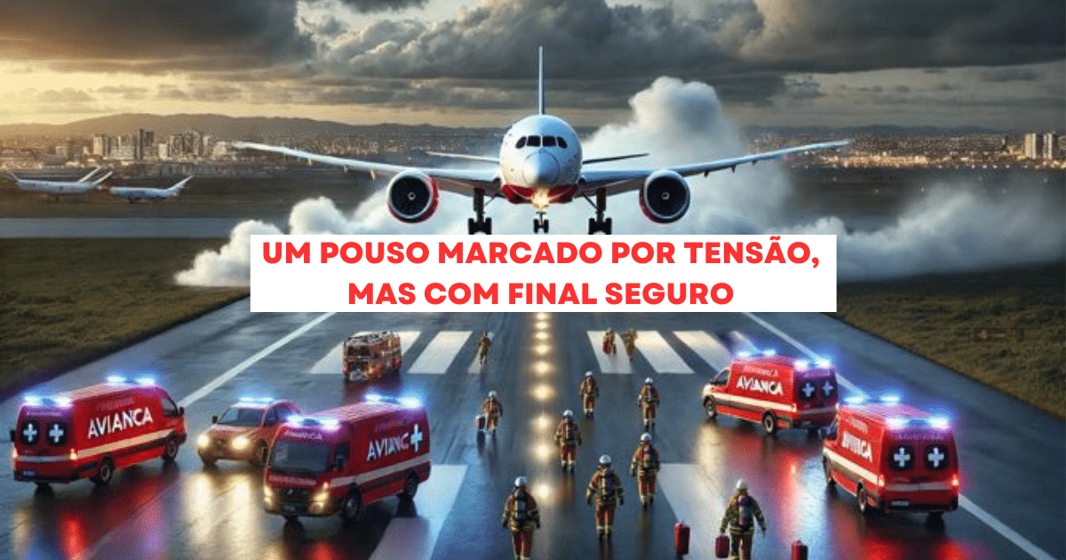 Avião da Avianca sofre despressurização em voo sobre o Atlântico e faz pouso de emergência. Passageiros foram realocados em outro voo. (Imagem: Reprodução/Canva)