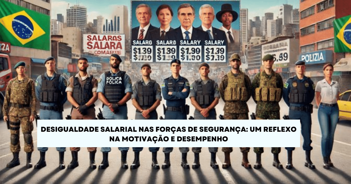 Saiba por que as diferenças salariais entre patentes nas forças de segurança e o debate sobre carreira única dividem opiniões no Brasil. (Imagem: Reprodução/Canva)