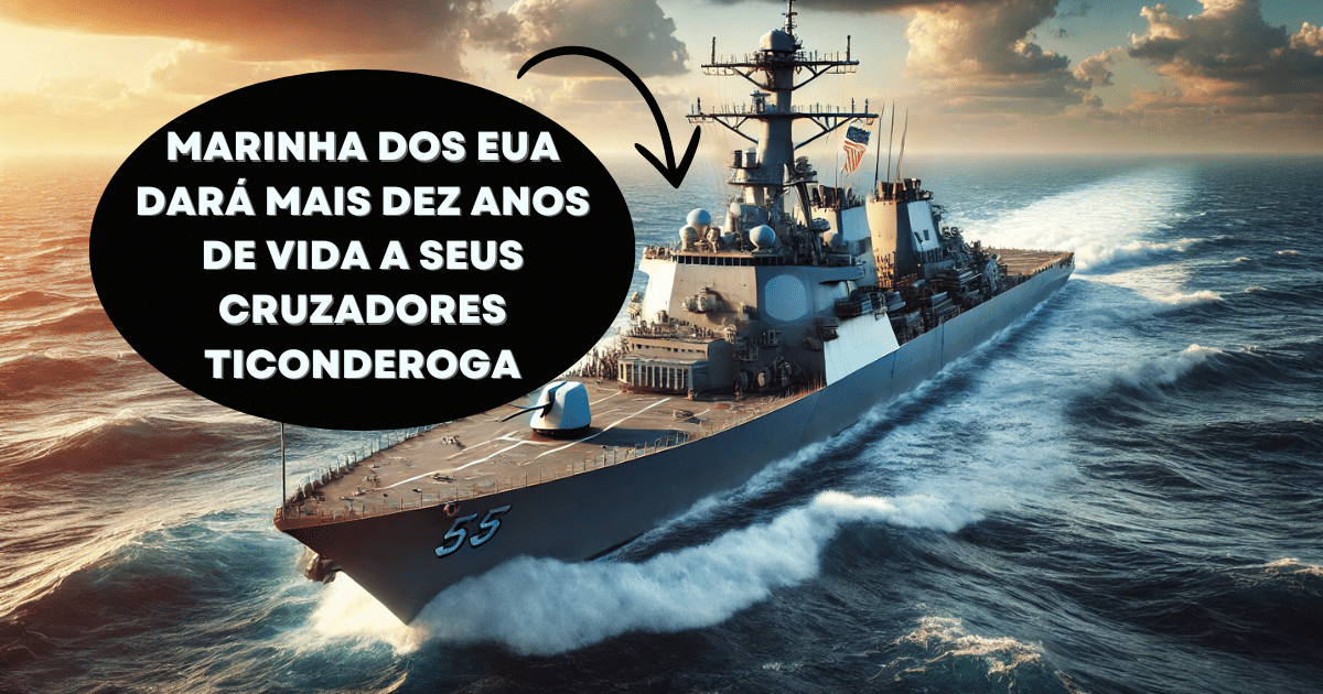 EUA prolongam vida útil de cruzadores Ticonderoga, ampliando frota para uma década extra em resposta a pressões globais de defesa.(Imagem: Reprodução/Canva)