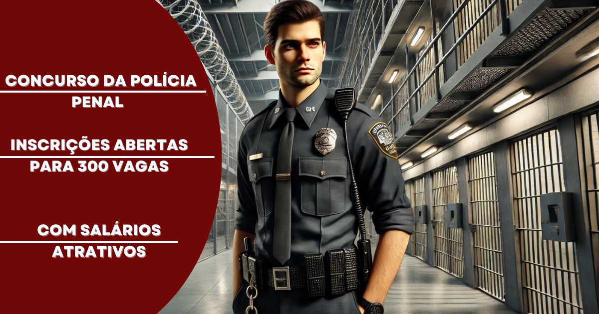 Concurso da Polícia Penal do RJ oferece 300 vagas com salários de até R$ 7 mil! Inscreva-se até 12 de dezembro e mude sua vida profissional! (Imagem: Reprodução/Canva)