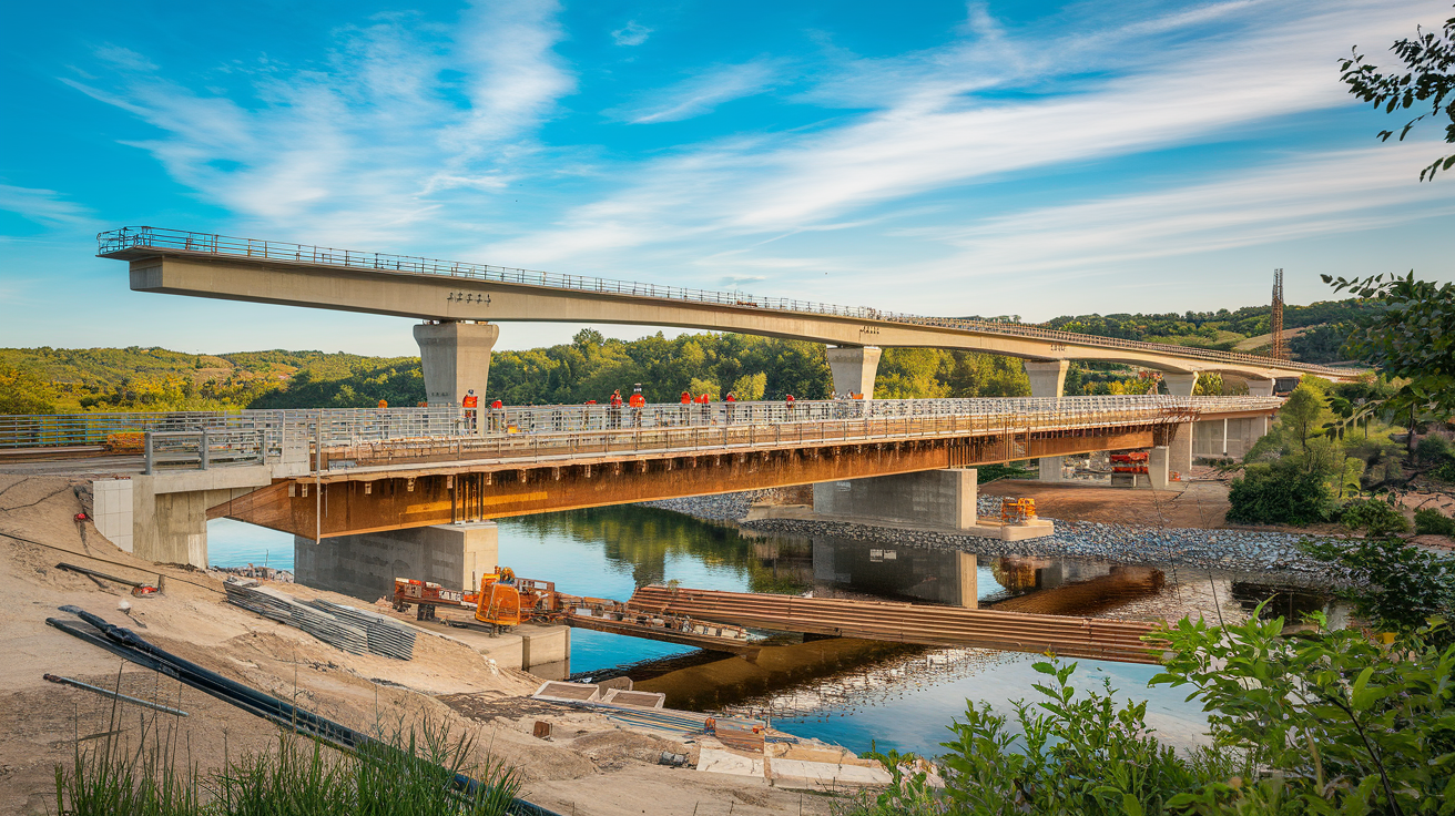 Nova ponte da ERS-130 avança com investimentos milionários, vagas de emprego e dúvidas sobre o cumprimento do prazo até dezembro. (Imagem/ ilustração Inteligência Artificial)