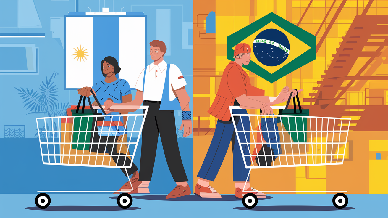 Argentina elimina impostos sobre compras no exterior, enquanto Brasil endurece regras. Estratégias opostas que intrigam economistas.