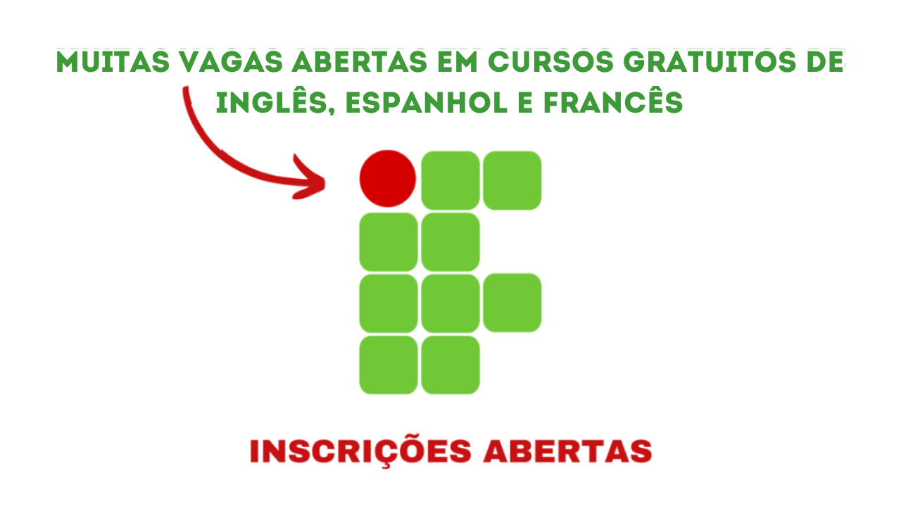 O Instituto Federal de Minas Gerais oferece cursos gratuitos de idiomas, como inglês, espanhol e francês, totalmente gratuito, online e com certificado!