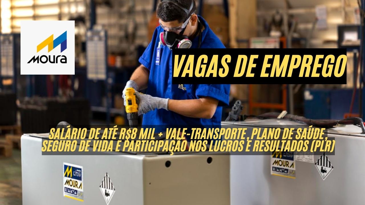 A Rede Moura está contratando! A empresa abre vagas de emprego com salário de até R mil +  vale-transporte, plano de saúde, seguro de vida e participação nos lucros e resultados (PLR); Veja como participar do processo seletivo