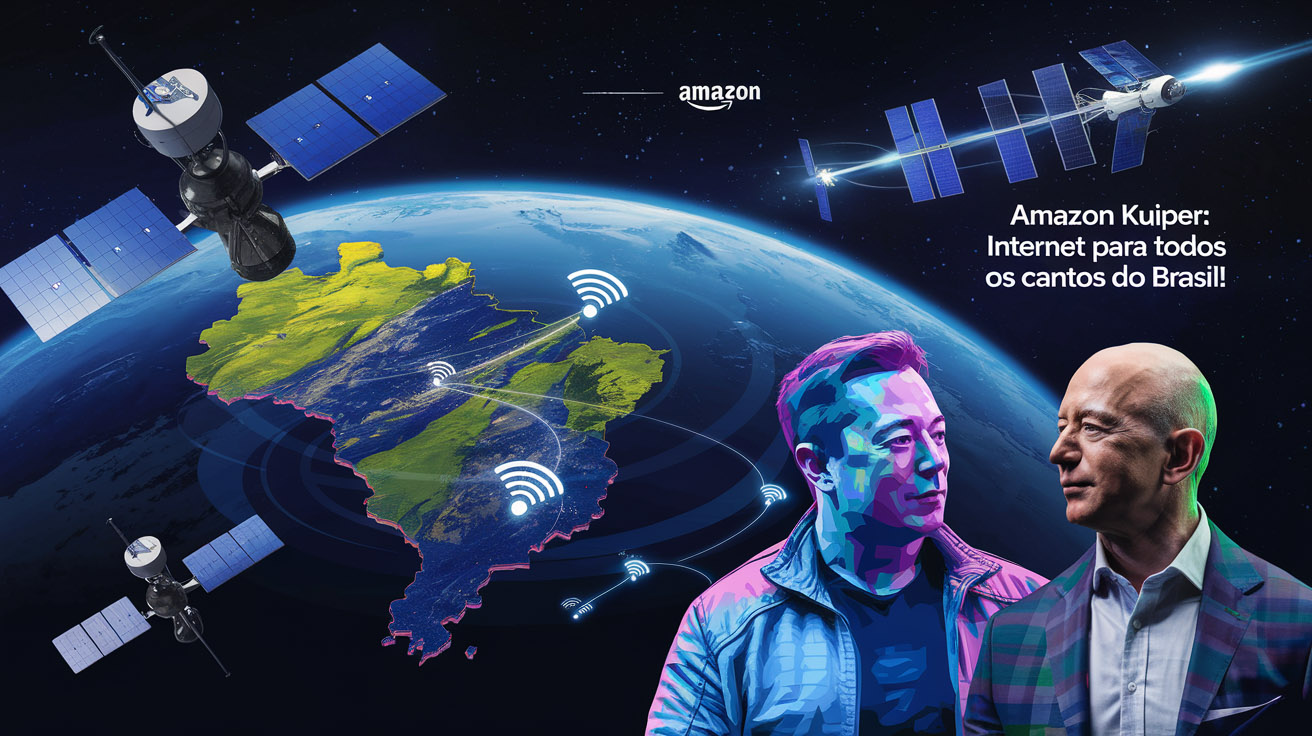 Amazon traz ao Brasil o Kuiper, sua constelação de satélites. Promessa de internet para todos desafia domínio da Starlink.