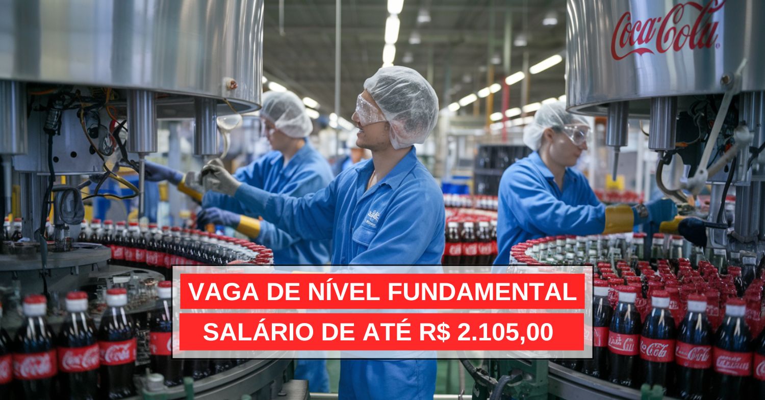 Processo seletivo aberto na Solar Coca-Cola exigindo apenas ensino fundamental com remuneração R$ 2.105,00 para atuar como Auxiliar de Comunicação Visual