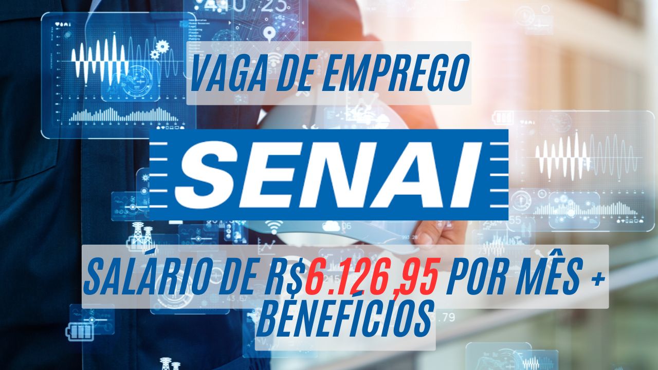 R.126,95 é o salário que o SENAI está oferecendo para interessados em trabalhar de segunda a sexta das 07h30 às 11h30 e das 12h30 às 16h30; Saiba mais sobre a vaga de Especialista de Ensino em Automação Industrial 