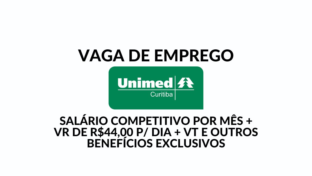 Unimed contrata Enfermeiro Auditor Jr. (Contas Médicas) oferece salário atrativo, benefícios e horário flexível!