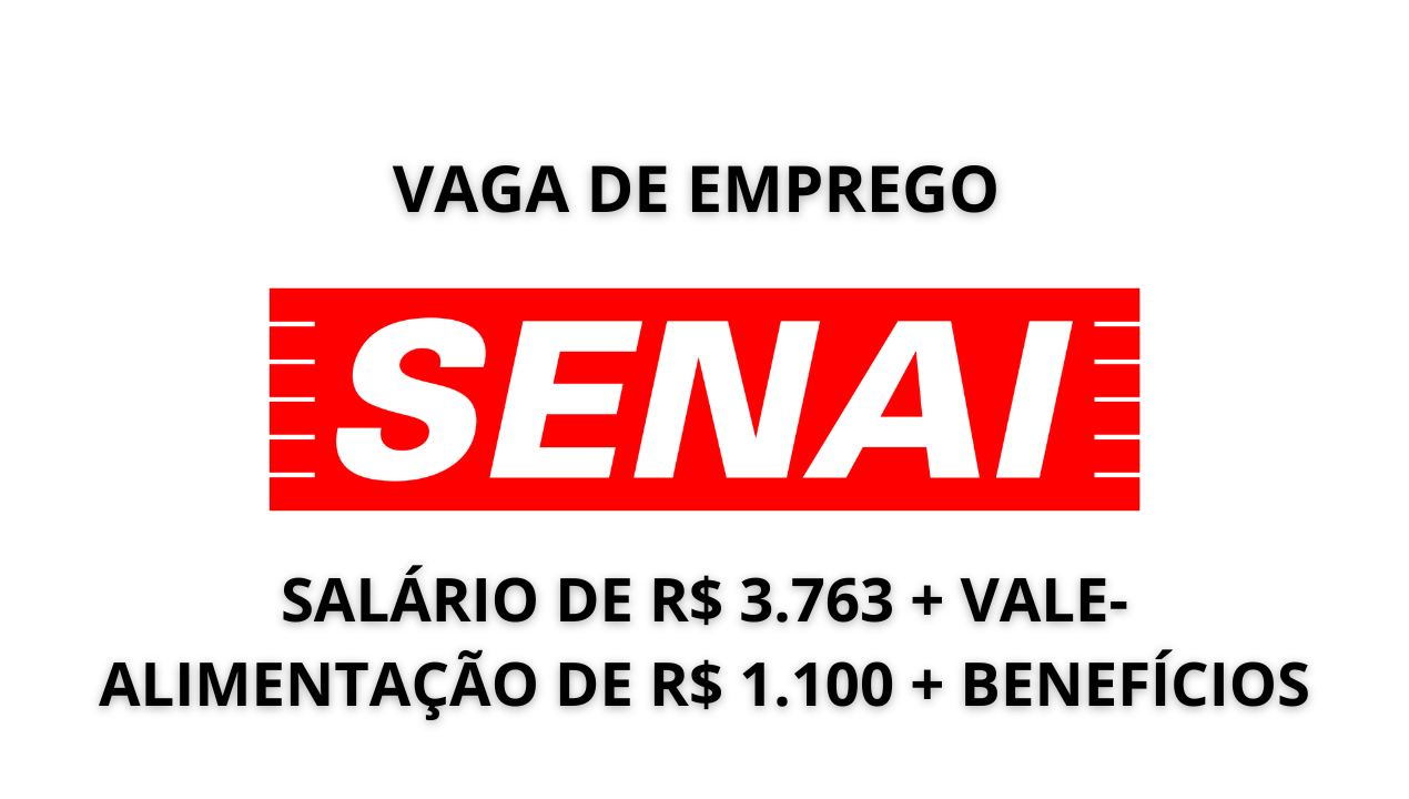 SENAI anuncia vaga de emprego para consultor de mercado em Palmas, Tocantins (TO). Saiba como participar do processo seletivo