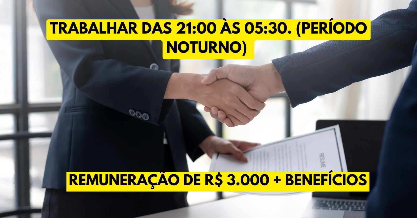 Vaga no período noturno das 21h ás 05h30 abre processo seletivo com remuneração de quase R$ 3 mil por mês + adicional noturno para pessoas com ensino fundamental! 