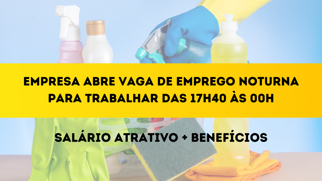 O Essentia Group busca um profissional de nível fundamental para preencher uma vaga de emprego noturna de Auxiliar de Limpeza.