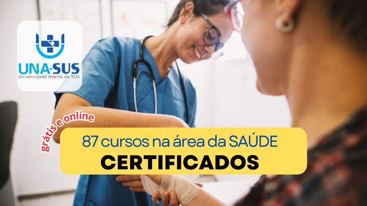 SUS abre inscrições para 87 cursos gratuitos e online de qualificação área da saúde 100% EAD!