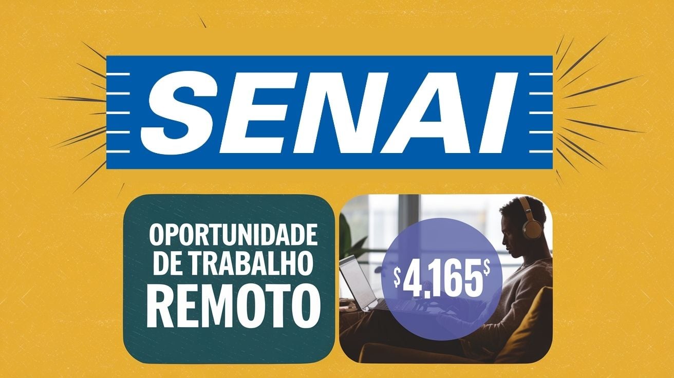 Senai está convocando profissionais para trabalho home office! Salário de R$ 4.165. Veja os requisitos e como se inscrever!