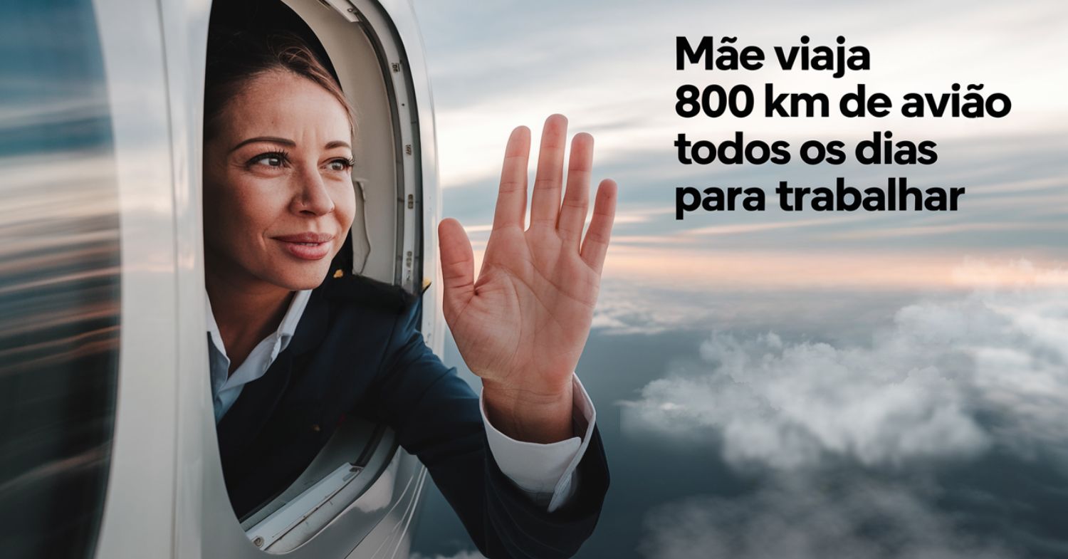 Mãe viaja 800 km de avião todos os dias para trabalhar e voltar para casa! Descubra por que ela escolheu essa rotina extrema para ficar mais tempo com os filhos