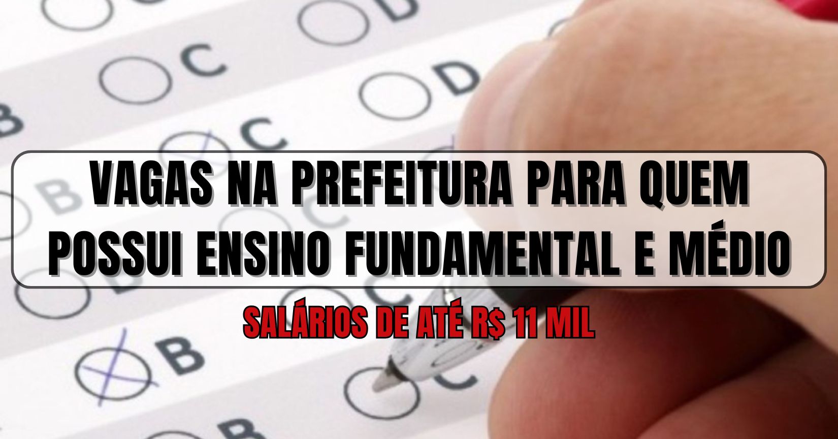 Prefeitura abre processo seletivo com remuneração de até R$ 11,1 mil reais e quase 200 vagas