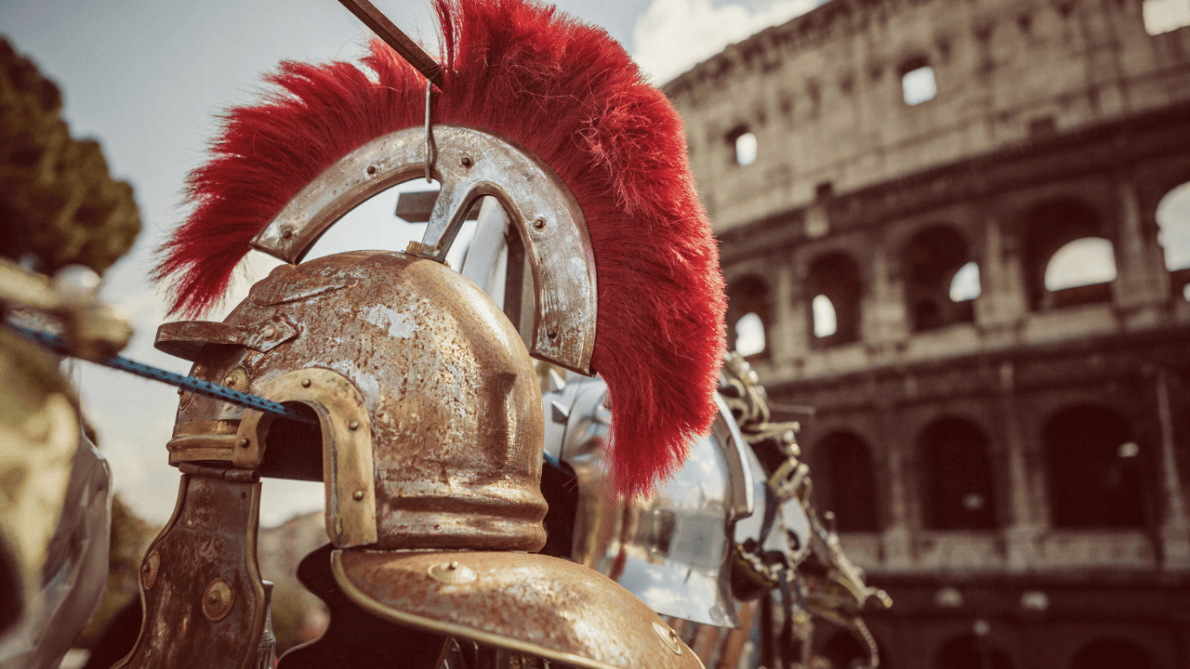 Capacete de soldados romanos