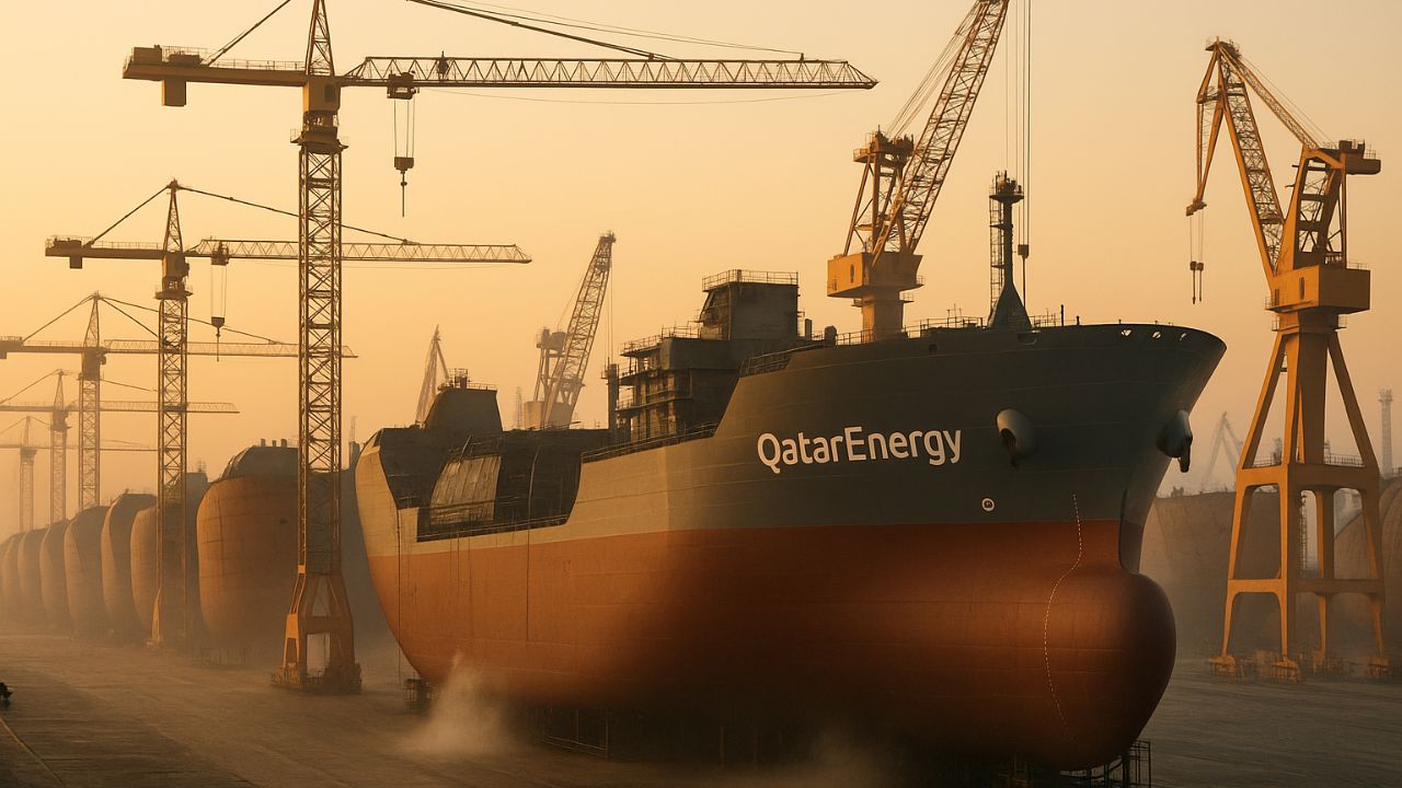 Estaleiro coreano inicia montagem de 17 navios de GNL para expansão da QatarEnergy