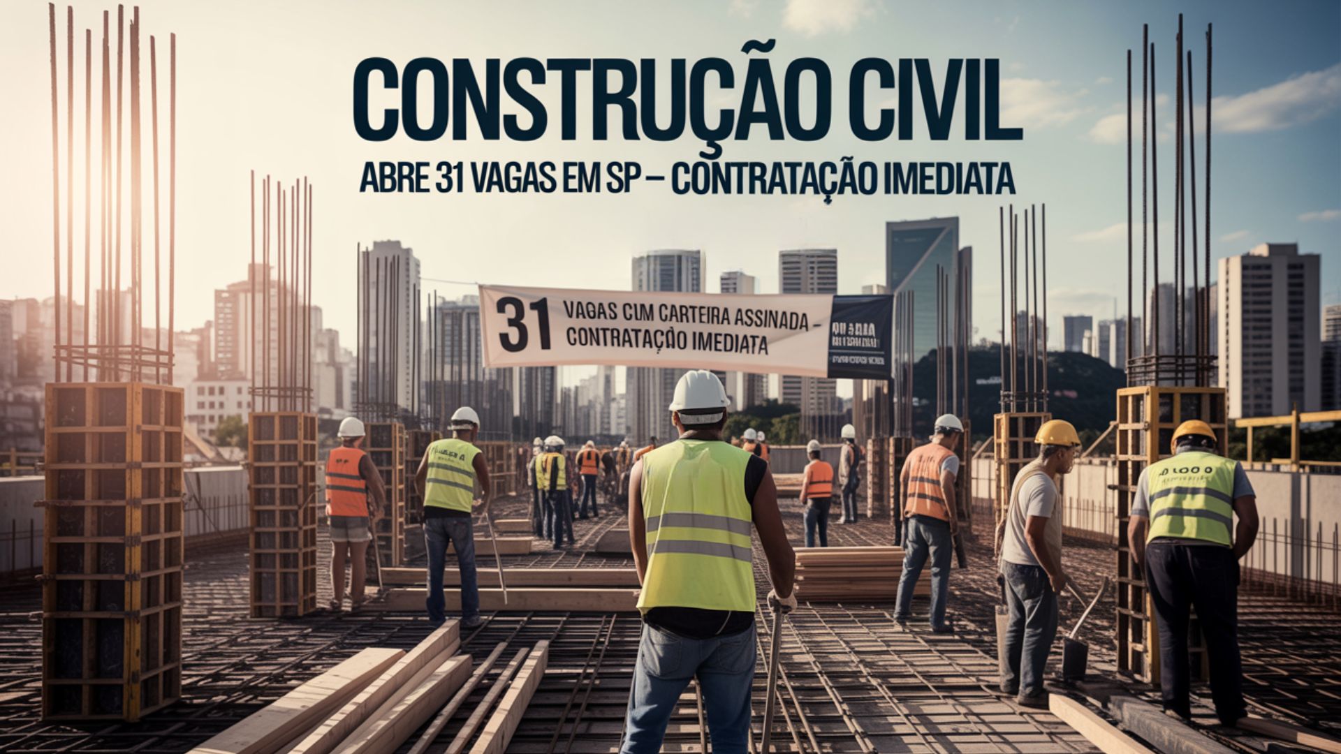 Setor da construção civil oferece 31 vagas em São Paulo para montadores de forma com contratação imediata e carteira assinada