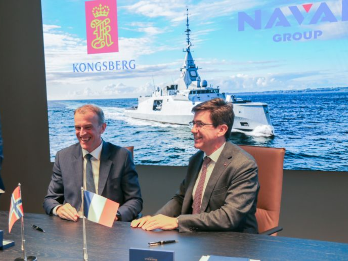 Gigantes da defesa Naval Group e KONGSBERG firmam parceria estratégica em Oslo para desenvolver tecnologias navais.