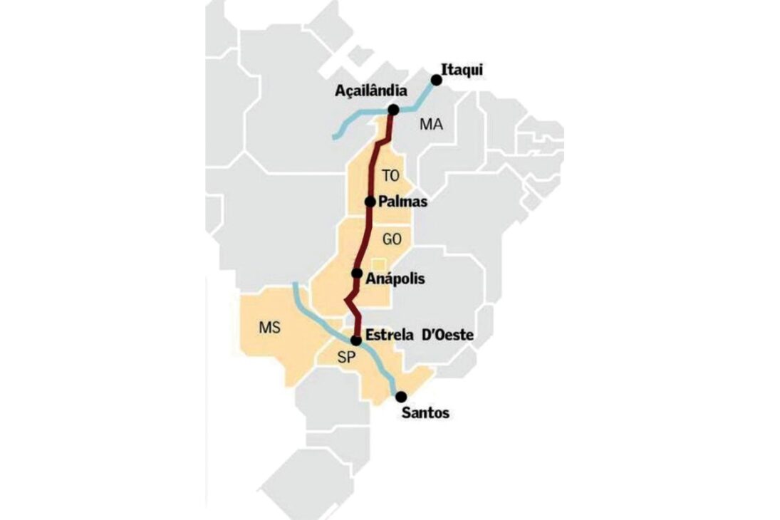A Ferrovia Norte-Sul é um projeto de 30 anos que em 2025 finalmente se conecta ao Porto de Santos, mas com gargalos