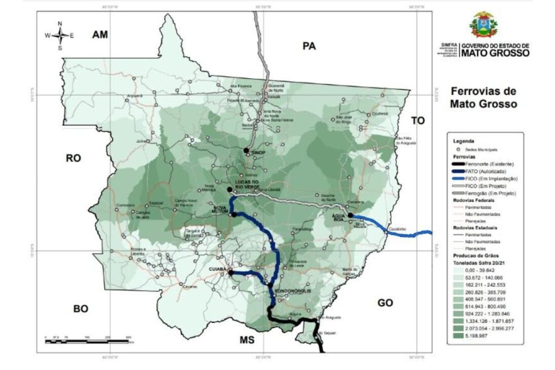 A Rumo tem o direito de operar a Ferrovia Norte-Brasil por 90 anos, até 2079, e agora investe R$ 15 bilhões em sua expansão para o coração do agro