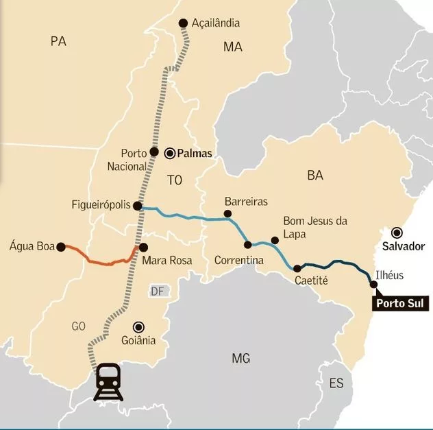 A construção da nova ferrovia que oferecerá ao Brasil uma nova rota de 485 km para escoar safras e minérios por décadas