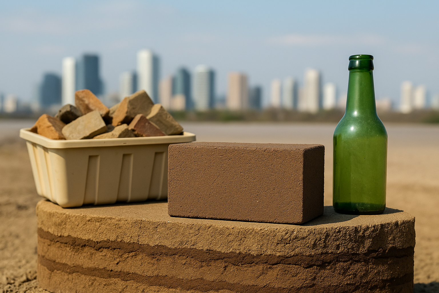 Uma nova tecnologia transforma resíduos de vidro e restos de construção em um material sustentável para estabilização de solo, reduzindo o impacto ambiental na construção civil.