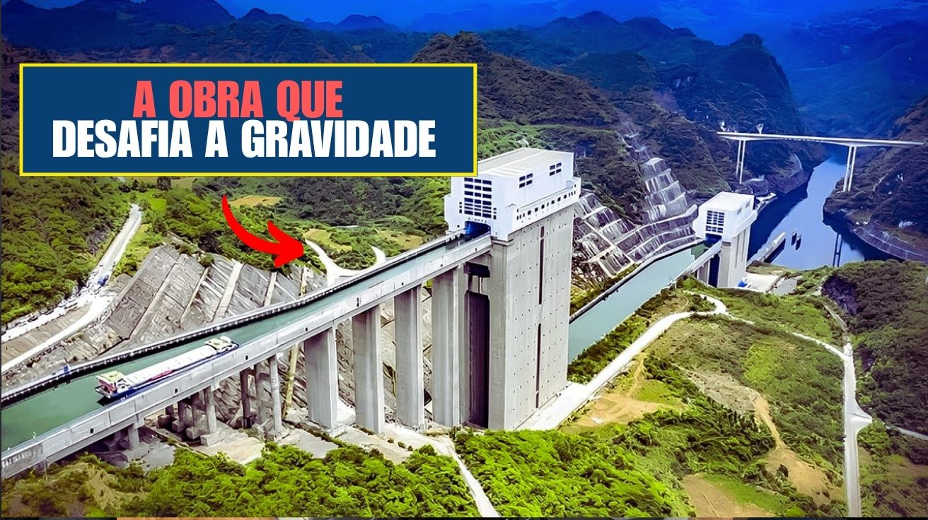Obra monumental chinesa une energia limpa e tecnologia extrema para permitir que navios “escalem” montanhas por um elevador colossal no rio Wu.