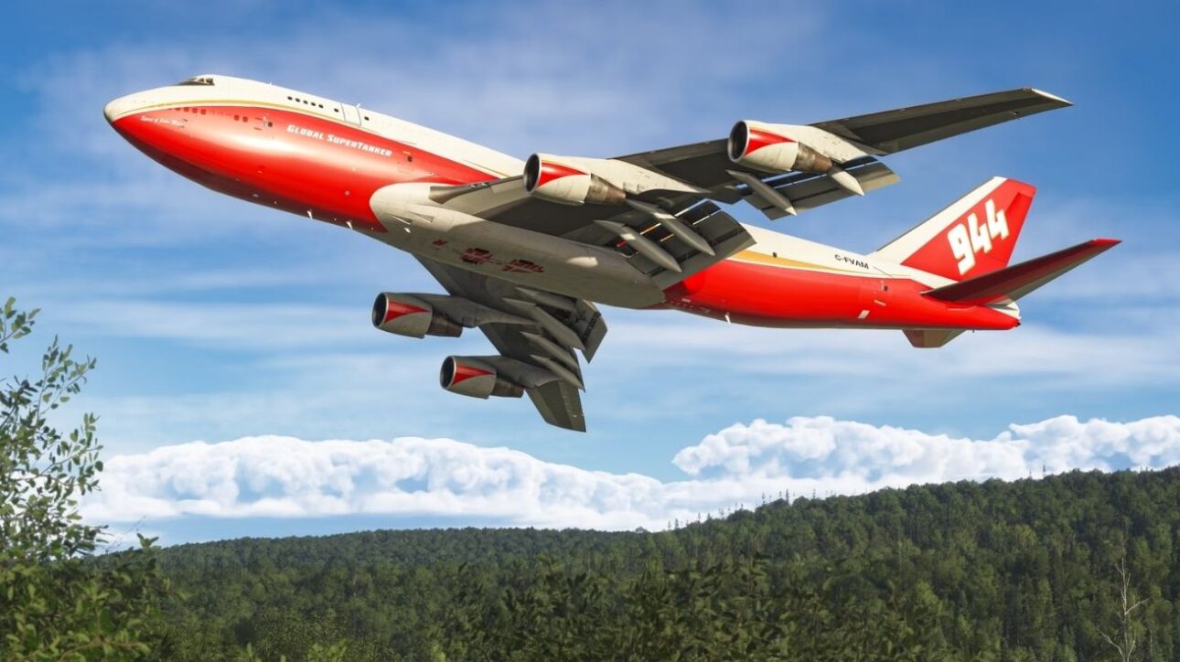 Conheça o avião Supertanker: 90 mil litros por voo, alcance de 3 km e manobras de precisão para conter incêndios de grandes proporções.