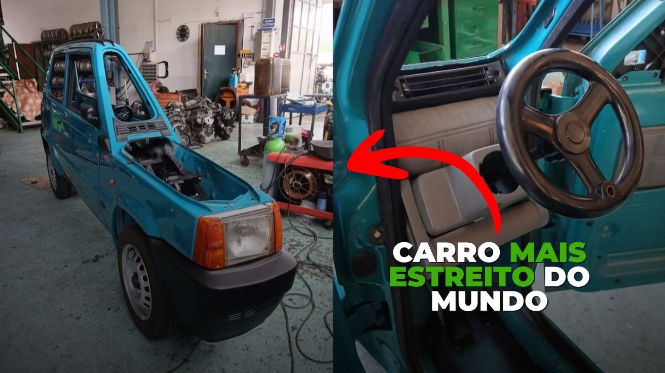 Assista! Só 50 centímetros de largura: ‘carro mais estreito do mundo’ viraliza