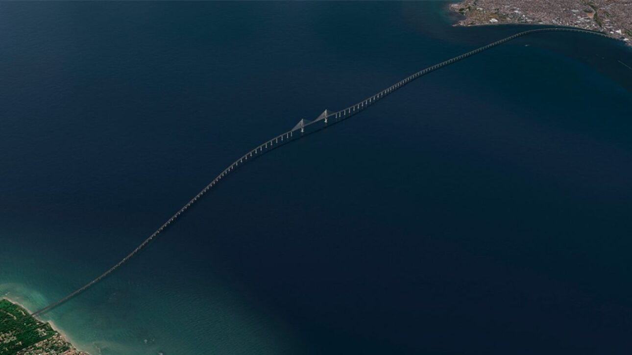 Projeto da ponte que vai ligar Salvador à Ilha de Itaparica — Foto: Divulgação/Concessionária Ponte Salvador-Itaparica