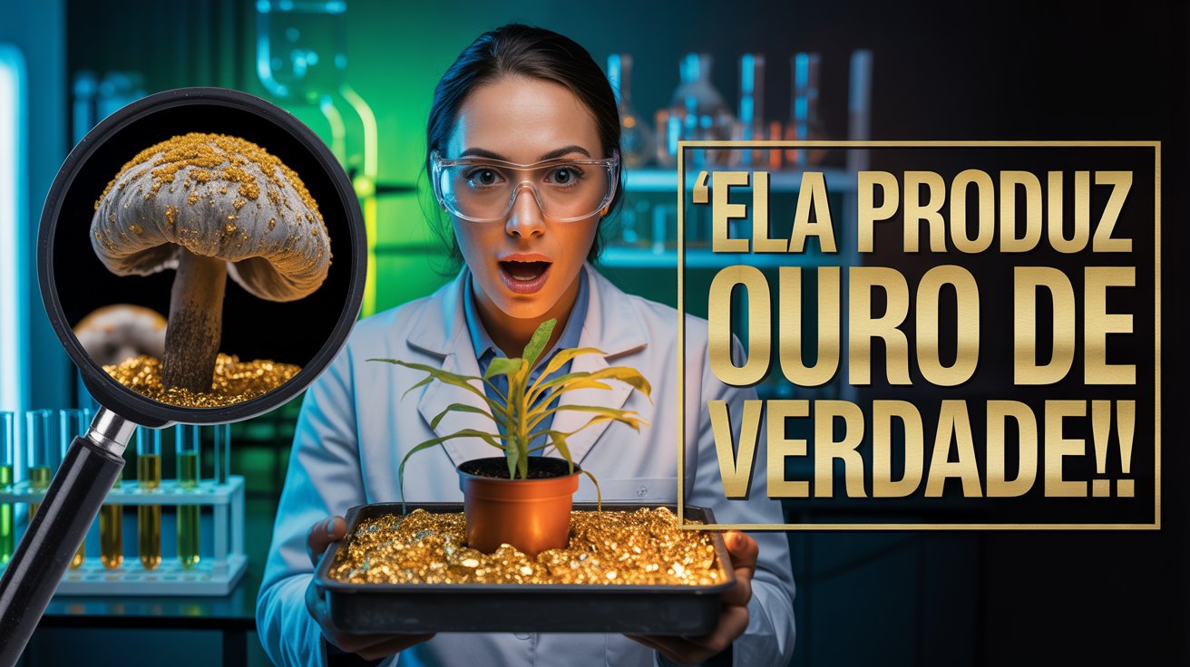 Cientistas descobrem fungo que transforma minerais em ouro e pode ser cultivado em casa. Técnica promete revolucionar a mineração global.