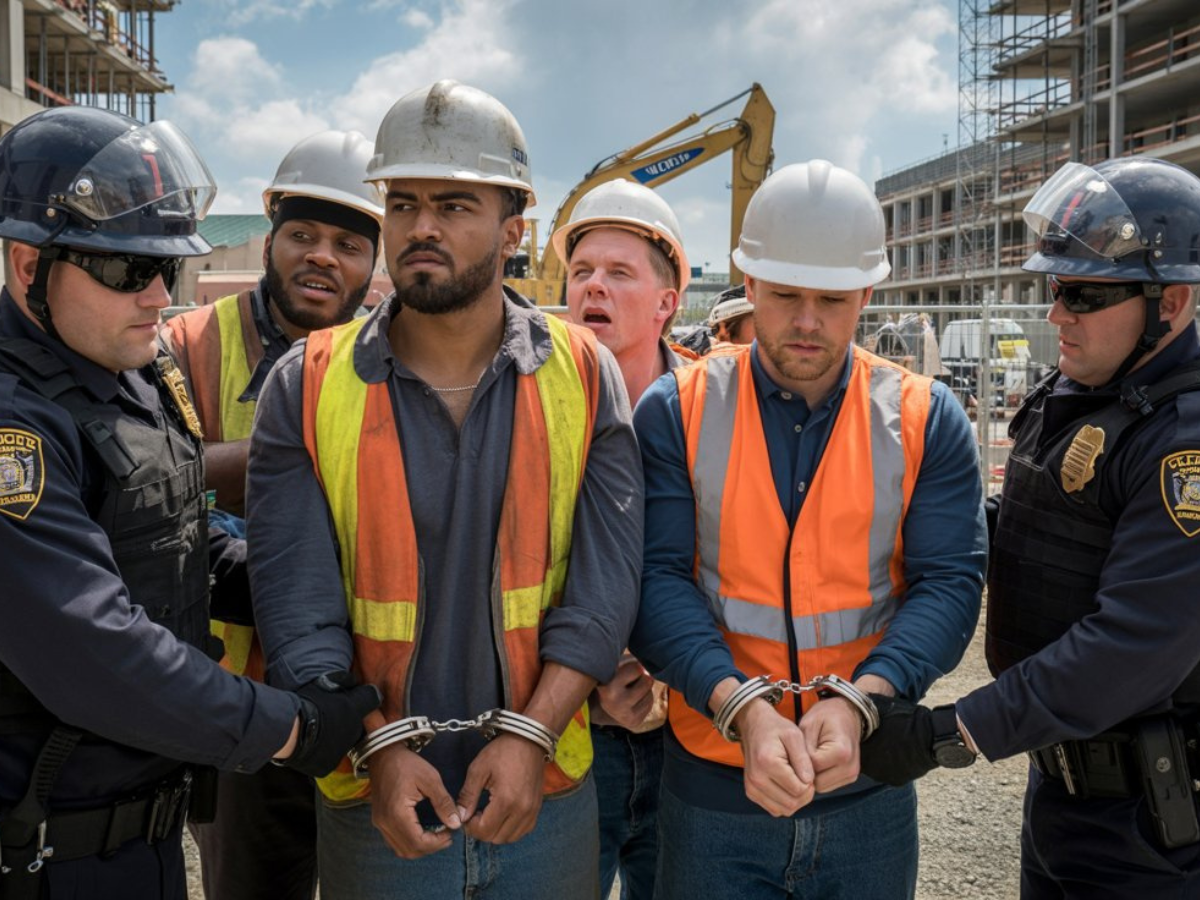 Fiscalização aumenta e o governo dos Estados Unidos prendeu 100 imigrantes ilegais atuando na construção civil.