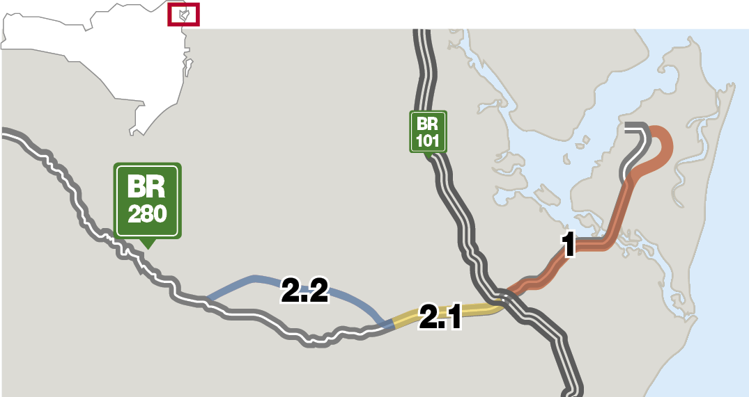 Obras na BR-280