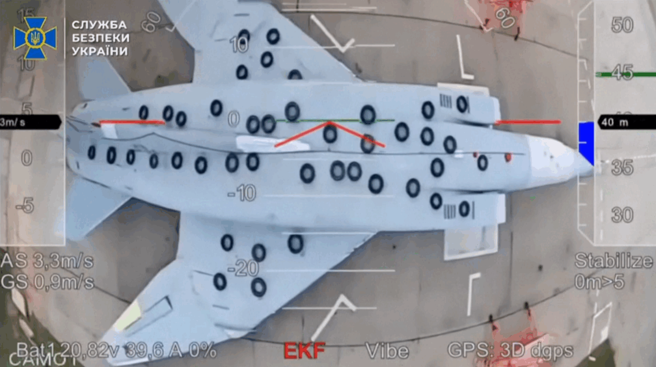 Rússia usa pneus para proteger aviões de ataques de drones ucranianos em uma estratégia curiosa que mistura improvisação e alta tecnologia.