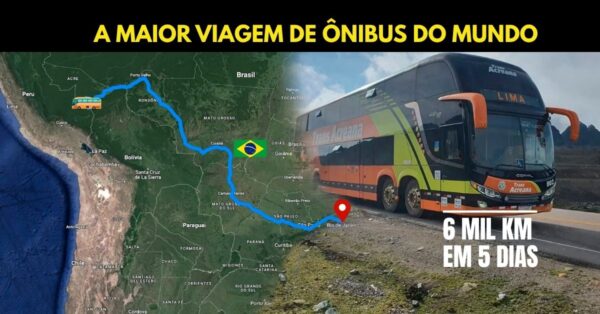 Maior rota de ônibus do mundo parte do Rio, cruza Brasil e Peru em 6 mil km, com paisagens incríveis e registro no Guinness Book.