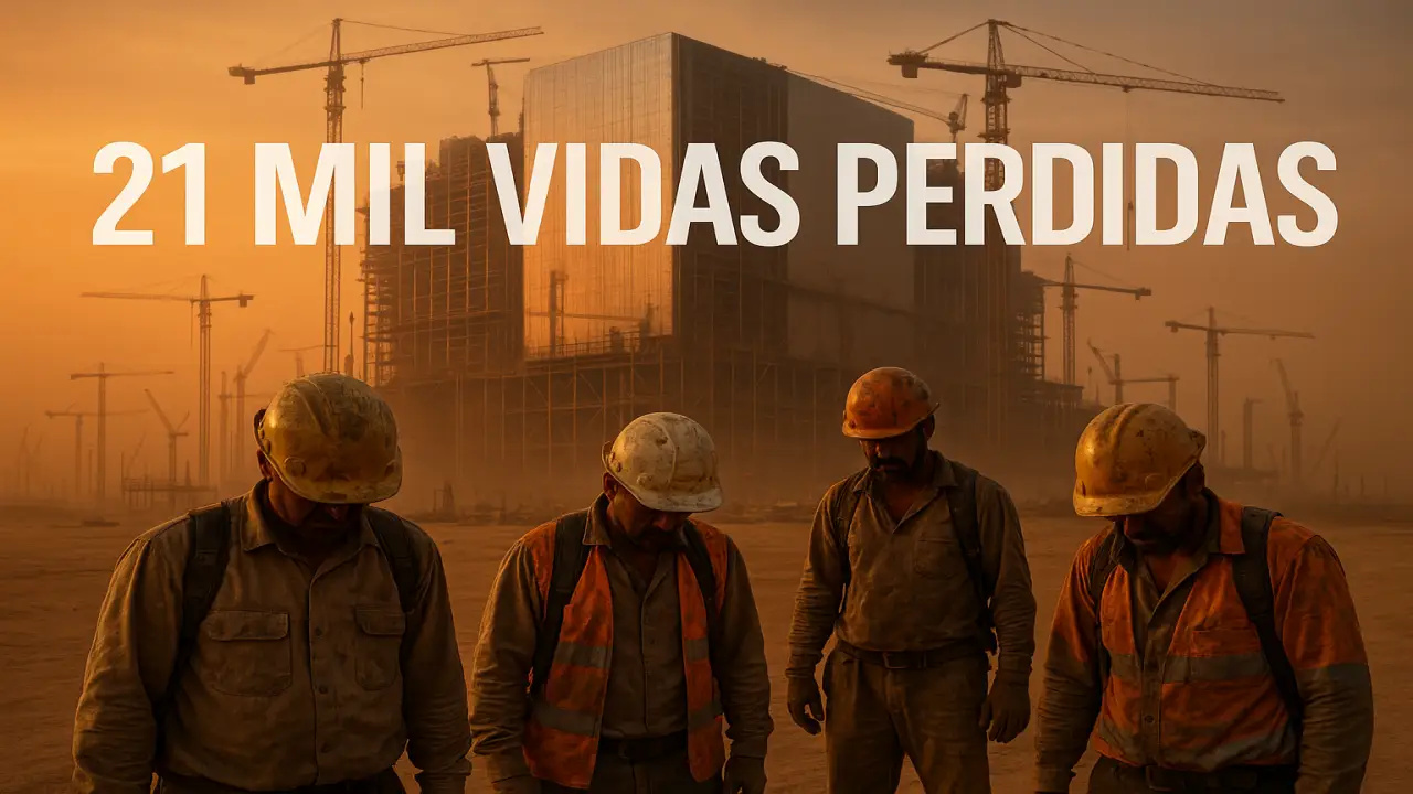 Esta construção, é um dos maiores projetos de investimento do mundo, mas já custou a vida de mais de 21 mil trabalhadores pra realizar um sonho ambicioso