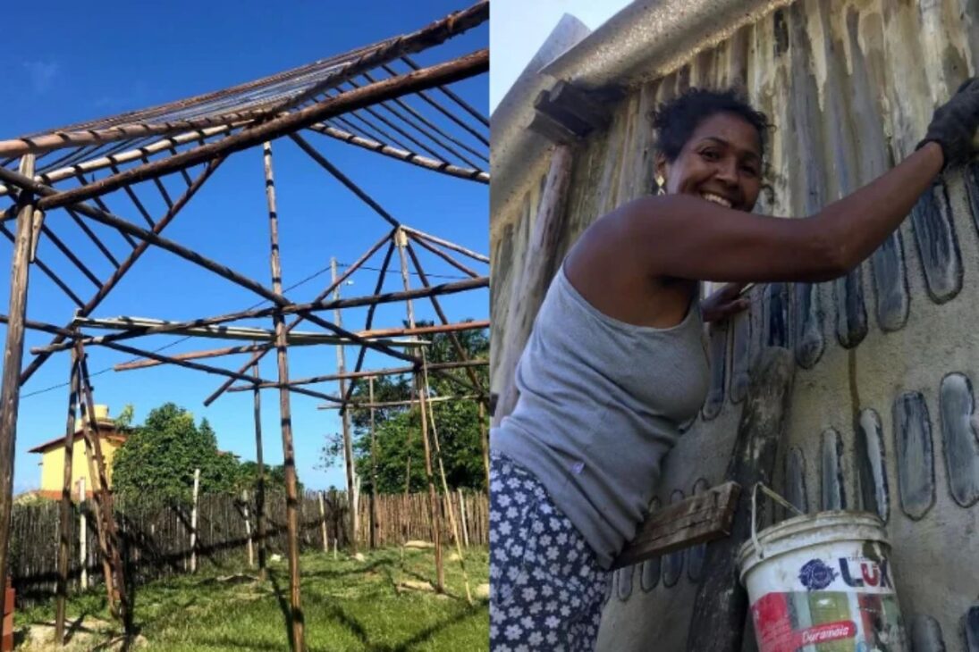 Como mãe e filha construíram uma casa com garrafas de vidro